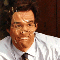 Jim carrey say hello with scotch tape over his face